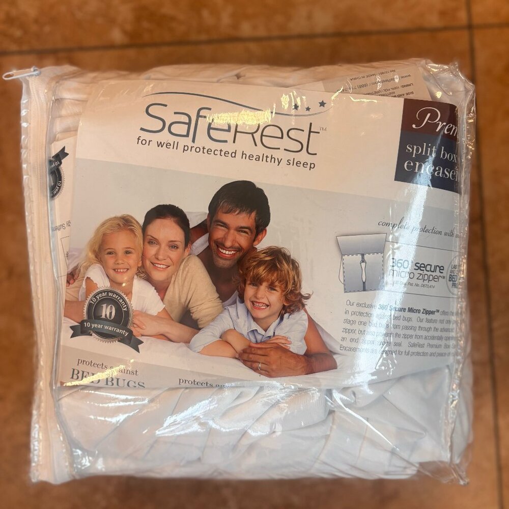 SafeRest Premium King 9" Thick Split Box Spring Encasement